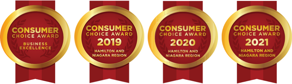 JSS Irrigation's Consumer Choice awards for last three years within Hamilton and Niagara region.